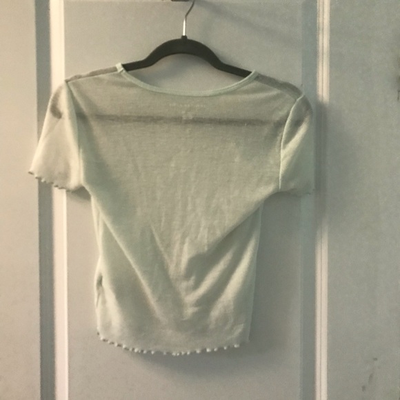 American Eagle transparent waffle knit tshirt size XS - Picture 3 of 4